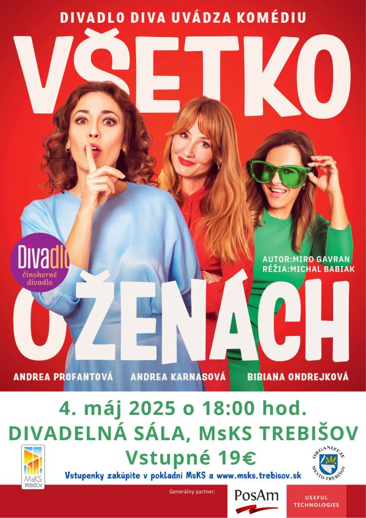 Muži, pripravte sa – dozviete sa VŠETKO, čo ste chceli vedieť o ženách, no báli ste sa opýtať..  Intrigy,láska,sklamania,tajomstvá… Päť príbehov, ktoré vám ukážu dušu ženy v celej jej kráse aj zložitosti!  Strhujúca komédia jedného z najhrávanejších súčasných dramatikov Mira Gavrana.  Dátum:4.5.2025