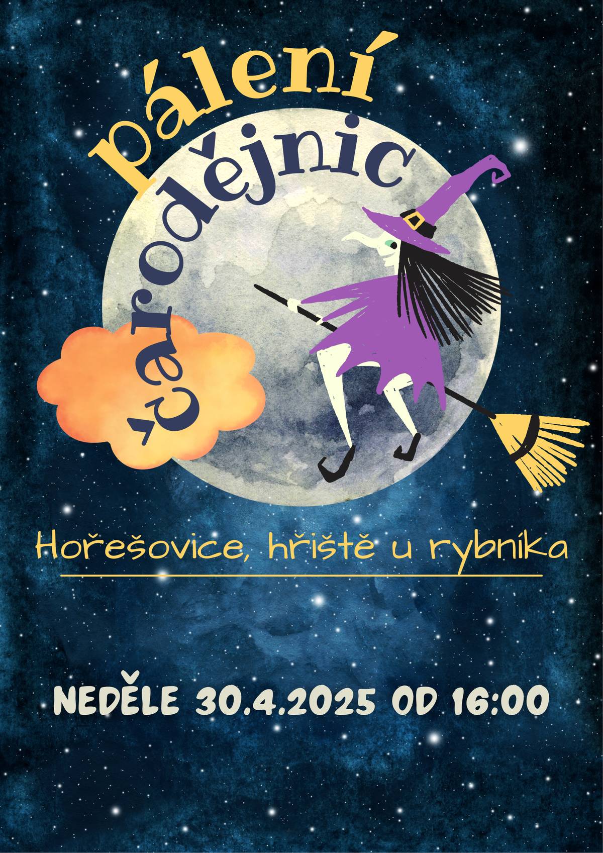 Zveme vás na tradiční pálení čarodějnic 30.4. na hřišti u rybníka. Stánek na hřišti bude otevřen.