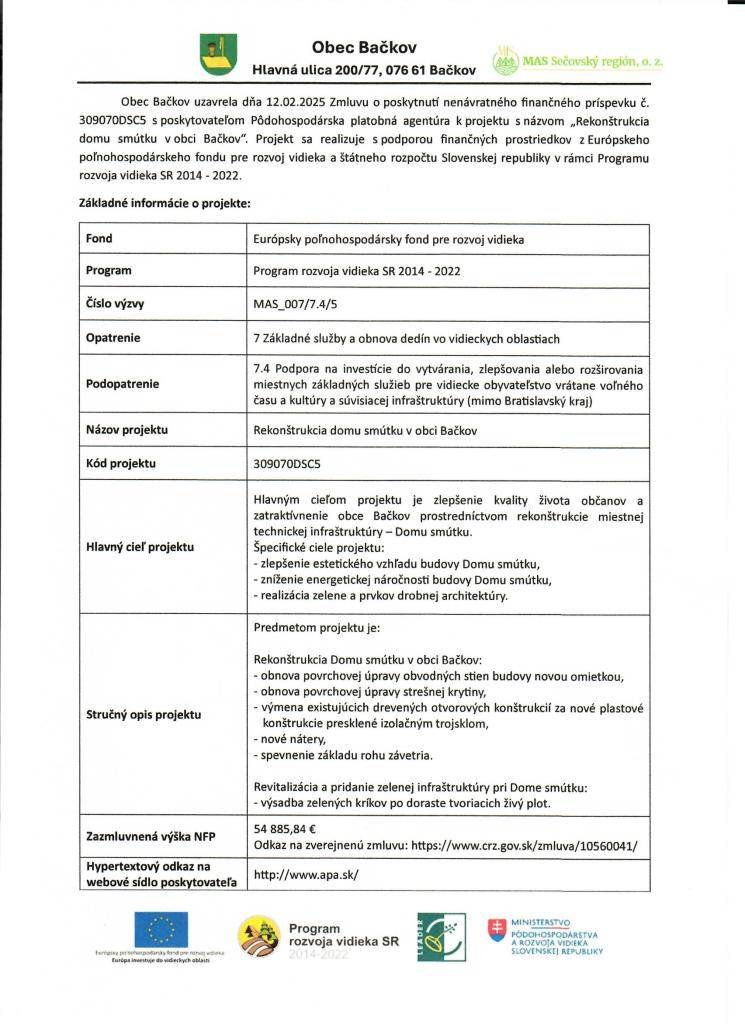 Informácie o projekte.