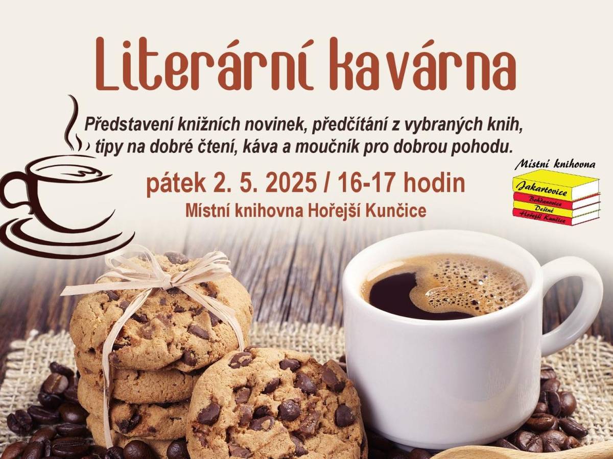 Literární kavárna v Hořejších Kunčicích - 2. 5. 2025