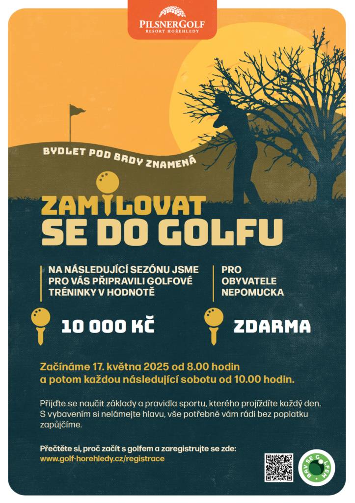 Zamilovat se do golfu znamená přijít na akci v golfovém klubu PilsnerGolf Resort Hořehledy.