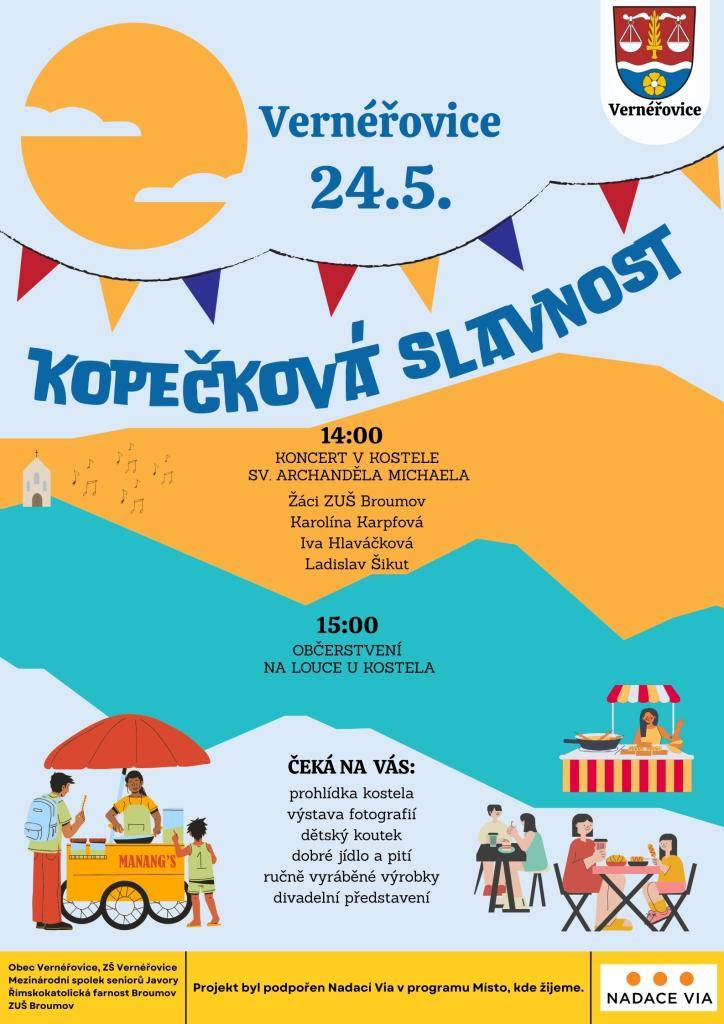 Koncert v kostele ve Vernéřovicích a občerstvení na louce u kostela