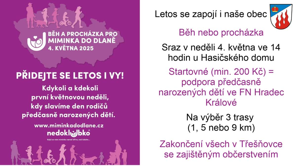 Chcete udělat něco nejen pro sebe, ale i podpořit dobrou věc? Pojďte s námi na procházku s cílem podpořit rodiny předčasně narozených dětí.