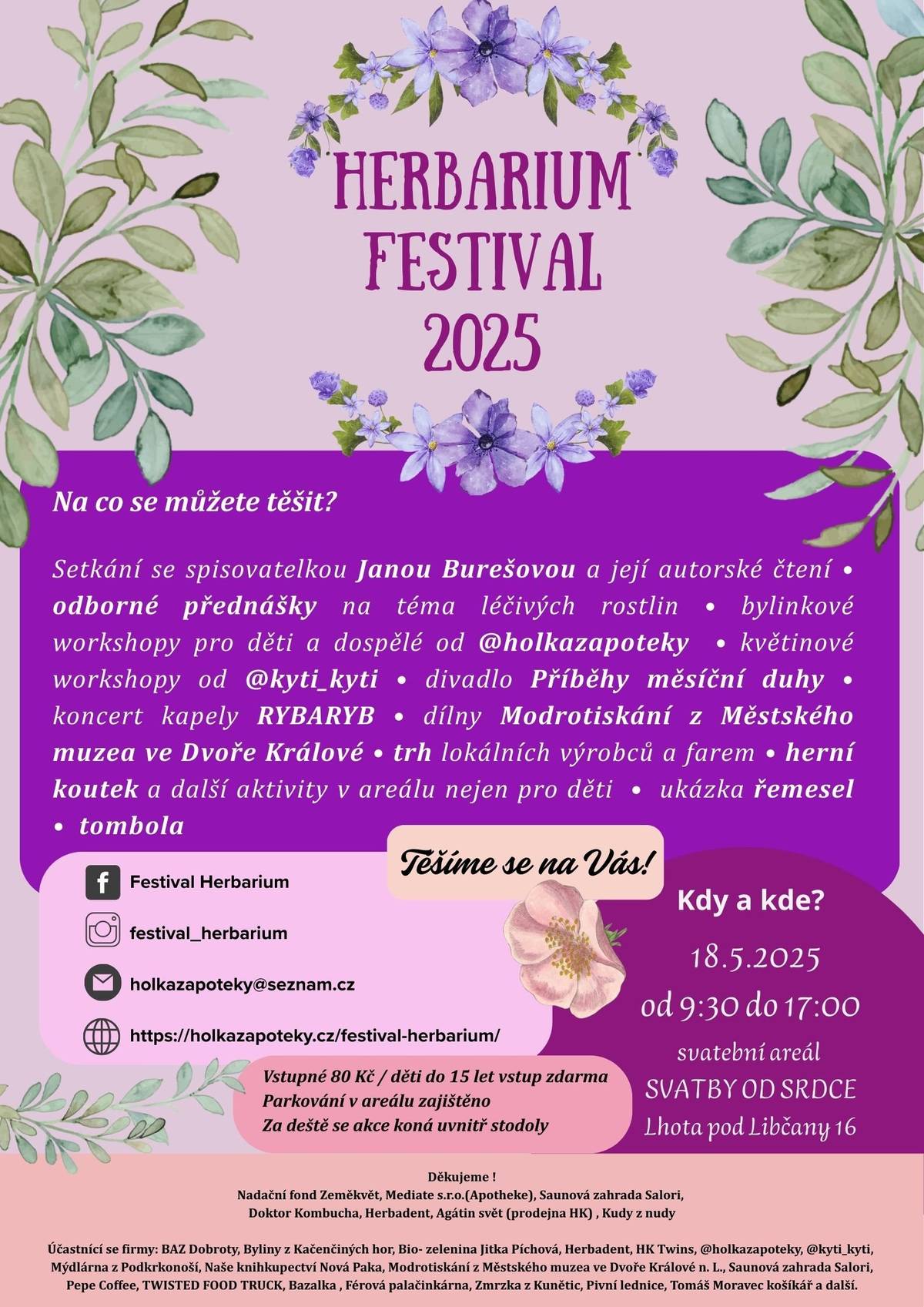 Sobota 18.5.2025 od 9:30 do 17:00. Lhota pod Libčany.