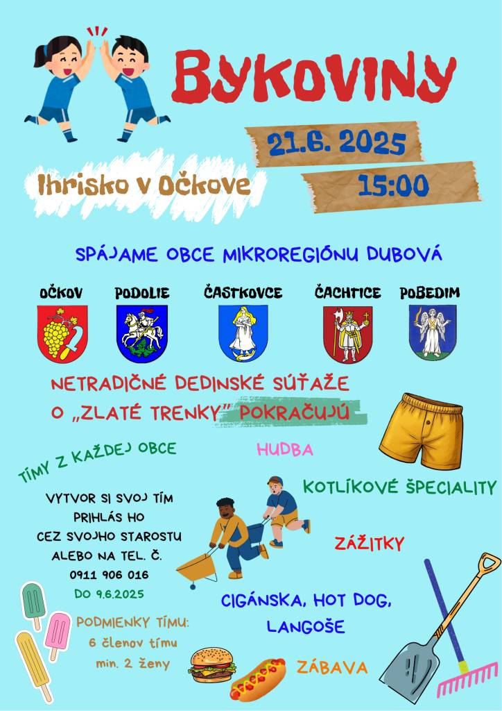 Aj tento rok pokračuje začatá tradícia súťaží Bykoviny v rámci Mikroregiónu Dubová v obci Očkov.