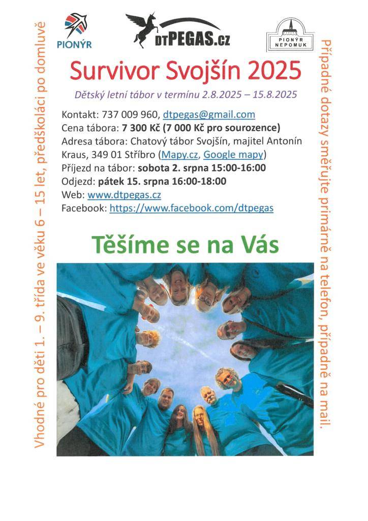 Dětský letní tábor v termínu 02.08.2025 - 15.08.2025