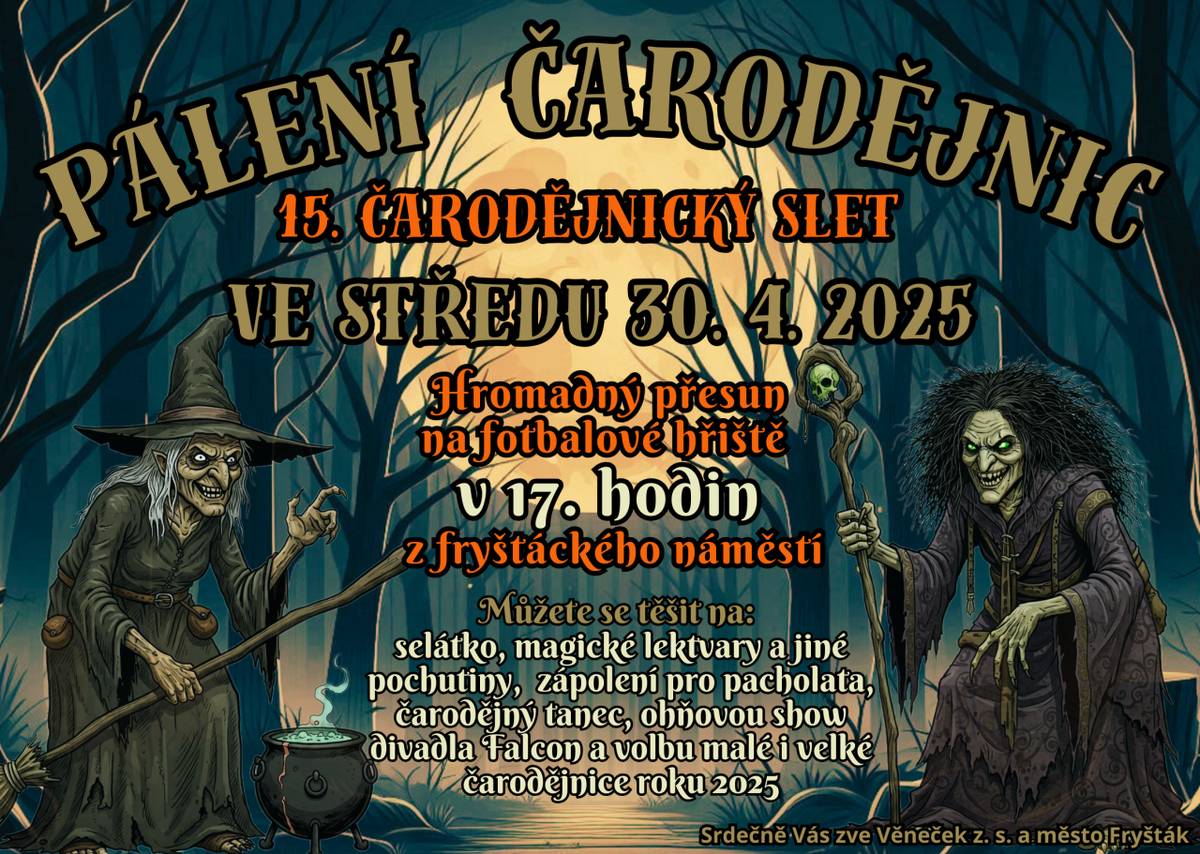 Pálení čarodějnic ve Fryštáku 30. 4. 2025. Foto Roman Sehnal.