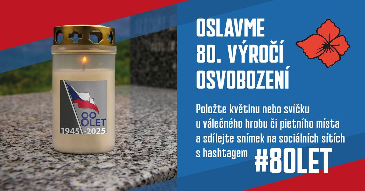 Odbor pro válečné veterány a válečné hroby – Oddělení pro válečné hroby a pietní místa žádá: Přidejte se k nám a zapojte se do kampaně #80let, kterou spouštíme v rámci oslav 80. výročí osvobození a ukončení druhé světové války v Evropě. Společně uctěme památku těch, kteří bojovali a padli za naši svobodu – a kterým jsme vděčni za to, že dnes můžeme žít ve svobodné zemi. Mnoho z těchto hrdinů nemá pomník se jménem na náměstí. Jsou připomínáni na fasádách domů, drobnými deskami, kříži u cest či nenápadnými hroby na okraji hřbitova. Po celé České republice najdeme válečné hroby, pamětní desky, pomníky i drobná pietní místa, která často míjíme bez povšimnutí. Přesto právě tato místa – známá i zapomenutá – vyprávějí příběhy statečných lidí, kteří se nebáli postavit zlu. Vzpomínka na ně je nejen poděkováním za jejich hrdinství a odhodlání, ale i připomenutím hodnot, na které bychom neměli nikdy zapomínat. Zvláště v dnešní době. Kampaní #80let chceme upozornit na to, že hodnoty jako svoboda a odvaha nebyly nikdy samozřejmé. Prostřednictvím Vašich příspěvků na sociálních sítích zároveň pomůžete zviditelnit i problematiku válečných hrobů a pietních míst, která potřebují péči, ochranu, a především zájem veřejnosti. A JAK SE MŮŽETE ZAPOJIT? Není nutné velké gesto. Stačí se na chvíli zastavit u pomníku, pietního místa nebo válečného hrobu z 2. světové války či přímo z období osvobození. Vzpomenout. Vyfotit. Sdílet. 👉 Cílem kampaně #80let je tyto příběhy oživit – a připomenout si je důstojně a jednoduše:  Zastavte se u místa, které vás zaujme  – může to být:  válečný hrob nebo pietní místo, kterým je i pamětní deska na domě, pomník padlých.   Vzpomeňte. V tichosti. S úctou. Udělejte fotografii:  🕯 Kde je to možné, zapalte svíčku nebo položte květinu. 📷 Kde to možné není, například u pamětních desek, stačí samotná fotografie a případně krátká myšlenka či příběh.   Sdílejte na svých sociálních sítích s hashtagem #80let a označte nás:  Facebook: Válečné hroby – Ministerstvo obrany ČR Instagram: @valecniveterani_mocr X (dříve Twitter): @OVV_MO_CR   Nebo připojte svou fotografii do komentáře pod náš výzvový příspěvek na sociálních sítích. Pokud chcete, připojte také příběh, který vás zaujal, nebo napište, proč jste si dané místo vybrali.  Vaše fotografie pak zveřejníme i na webových stránkách Odboru válečných veteránů a válečných hrobů Ministerstva obrany ČR - https://valecnehroby.mo.gov.cz/, aby přispěly k povědomí o této důležité problematice. Připojte se k nám a buďte součástí kampaně "#80let"! Vaše fotografie a příspěvky mají moc! Pomáhají nám uchovávat památku na hrdiny, kteří bojovali za naši svobodu. Vaše podpora je nepostradatelná. Děkujeme vám a těšíme se na vaše příspěvky!