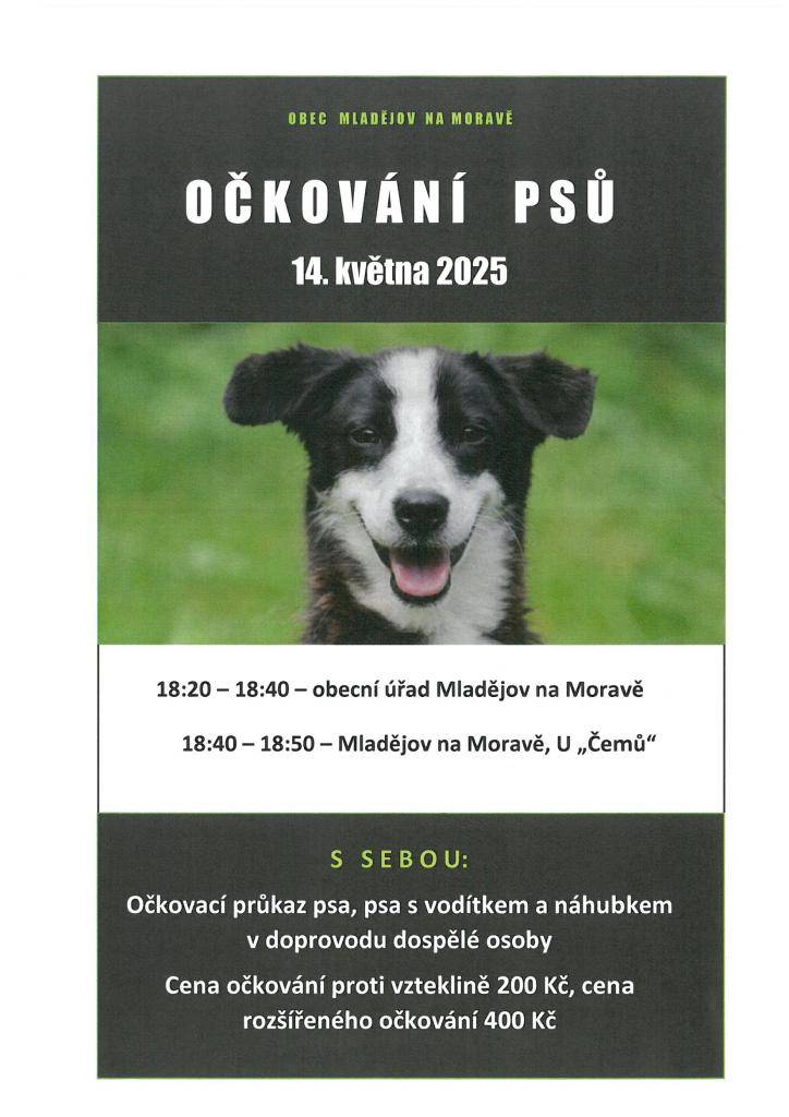 informace pro majitele psů