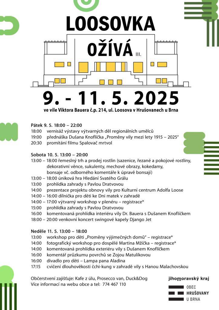 Hrušovany u Brna - Loosovka ožívá 9.-11.5.2025