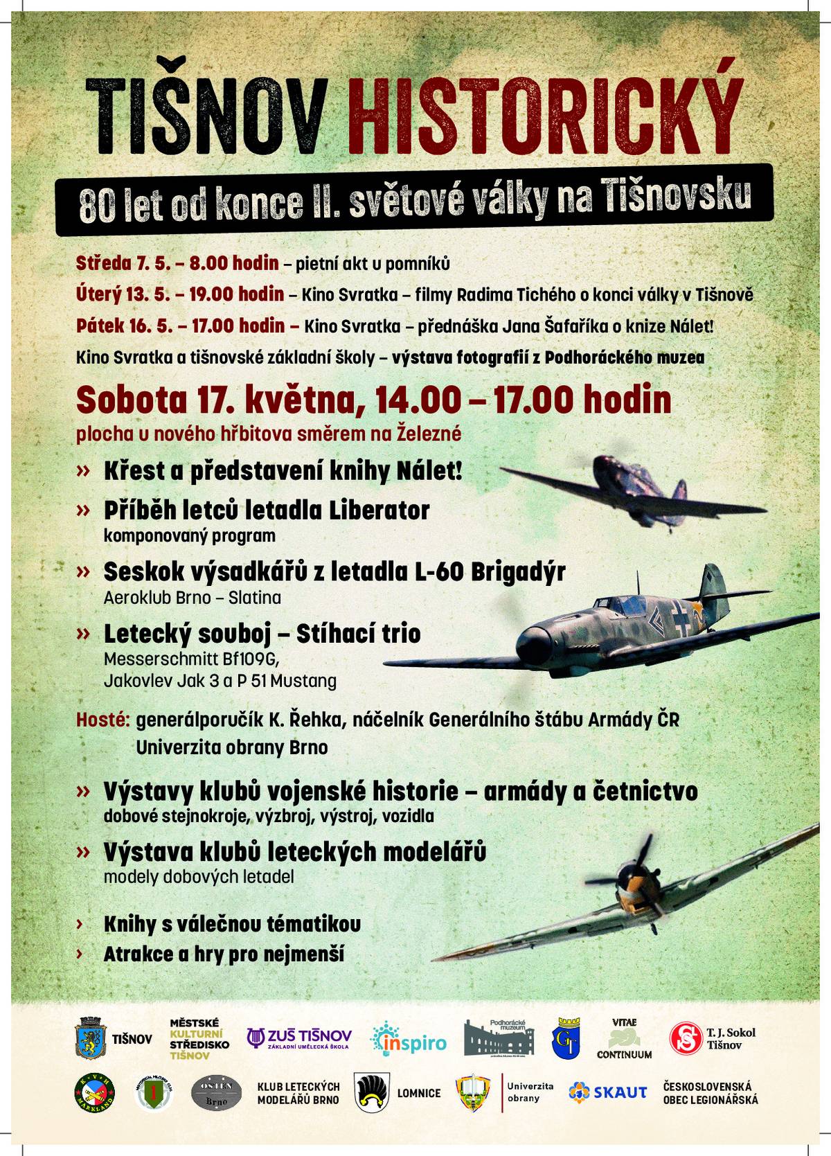 1. Dne 8.května v 9:45 hod přijede na zastávku Drůbežárna Prace s nabídkou obvyklého zboží. 2. V pondělí 12. května v 18:00 hod. se koná zápas malé kopané, ve kterém se utká mužstvo Šerkovic s mužstvem FC Sebranice 2002. 3.Město Tišnov vás zve v sobotu 17. května od 14:00 hod. na plochu u nového hřbitova  na vzpomínkové akce k výročí 80 let od konce 2. světové války na Tišnovsku. 4. V neděli 18. května od 11:00 hod. se koná v Tišnově u nového hřbitova 16. ročník Memoriálu Ivo Medka.