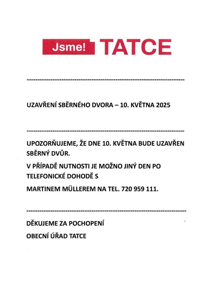 uzavření sběrného dvora