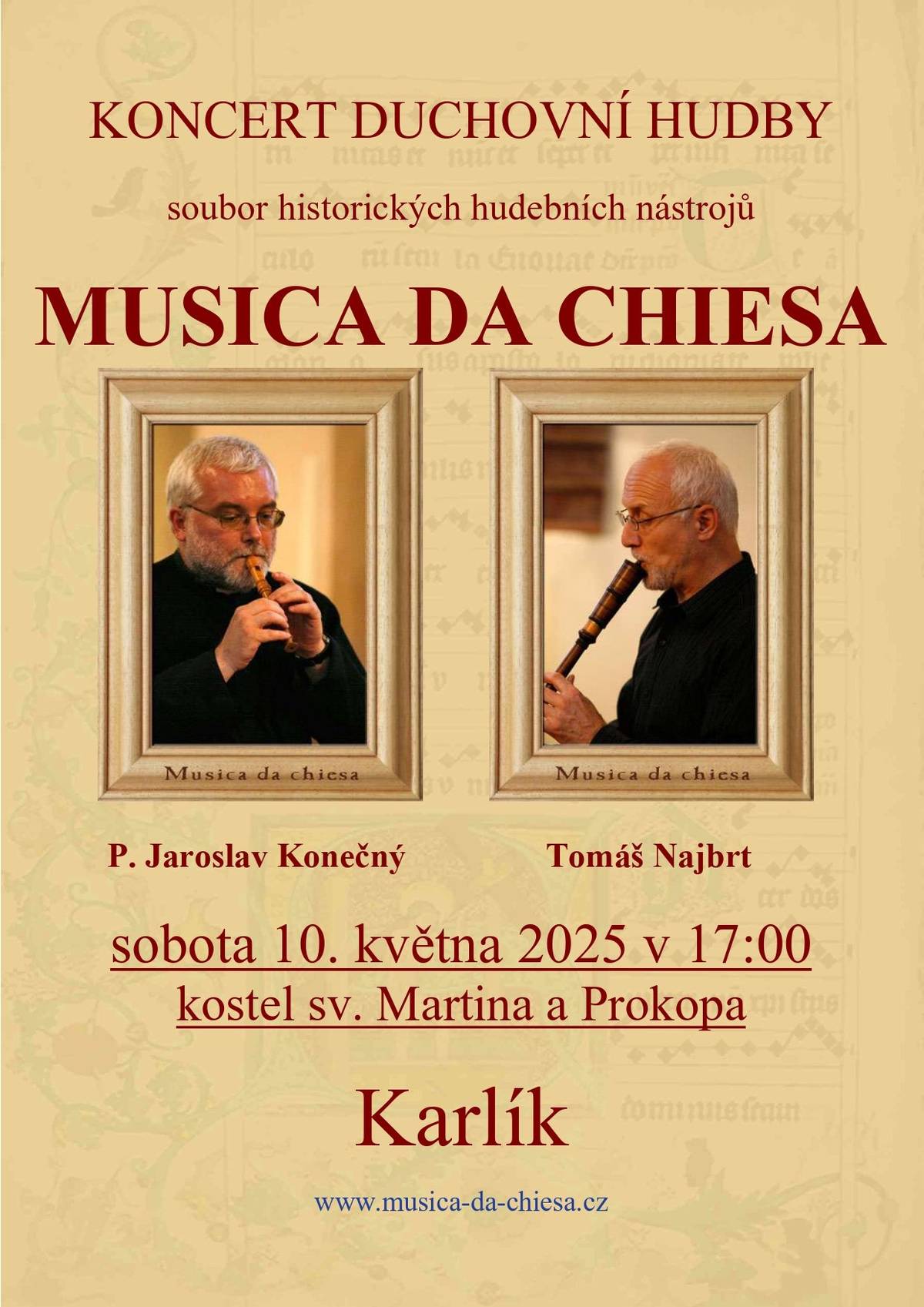 Těšit se můžete na MUSICA DA CHIESA