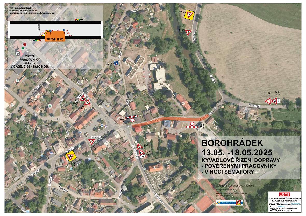 Od úterý 13. května 2025 do neděle 18. května 2025 bude probíhat oprava úseku silnice I/36 od náměstí po most přes Tichou Orlici a také na dvou úsecích v lese na trase z Borohrádku do Čestic. Doprava bude v době od 6 do 19 hodin řízena pracovníky stavby, v ostatní dobu pomocí světelné signalizace. V Borohrádku nebude umožněn výjezd vozidel na silnici I/36 z ulice Bělidlo.  V době pokládky obrusné (vrchní) vrstvy bude omezen výjezd z přilehlých nemovitostí.
