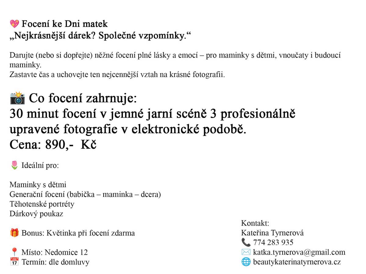 také v našem Kosmetickém salónu u rybníka