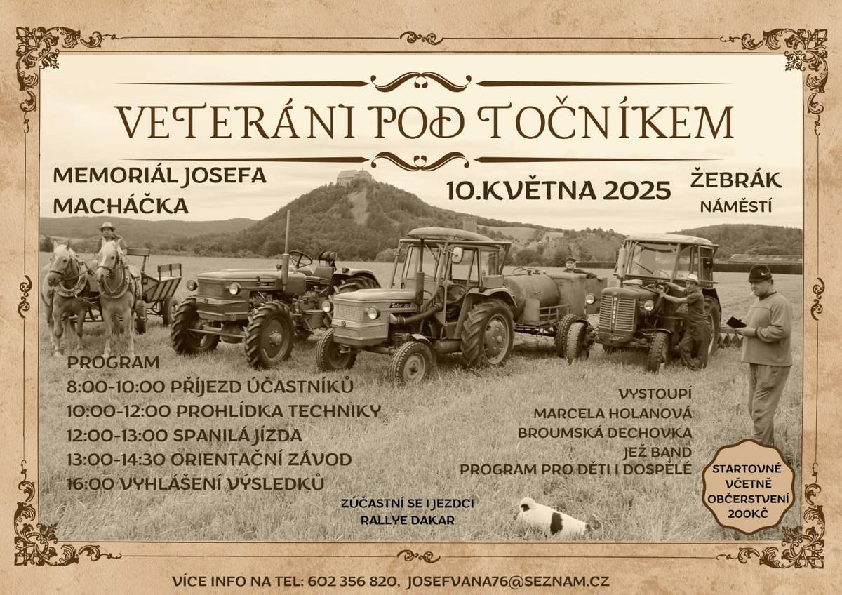 Již dnes se koná akce Veteráni pod Točníkem. Od 10.hod. na žebráckém náměstí prohlídka techniky a celý den doprovodný program.