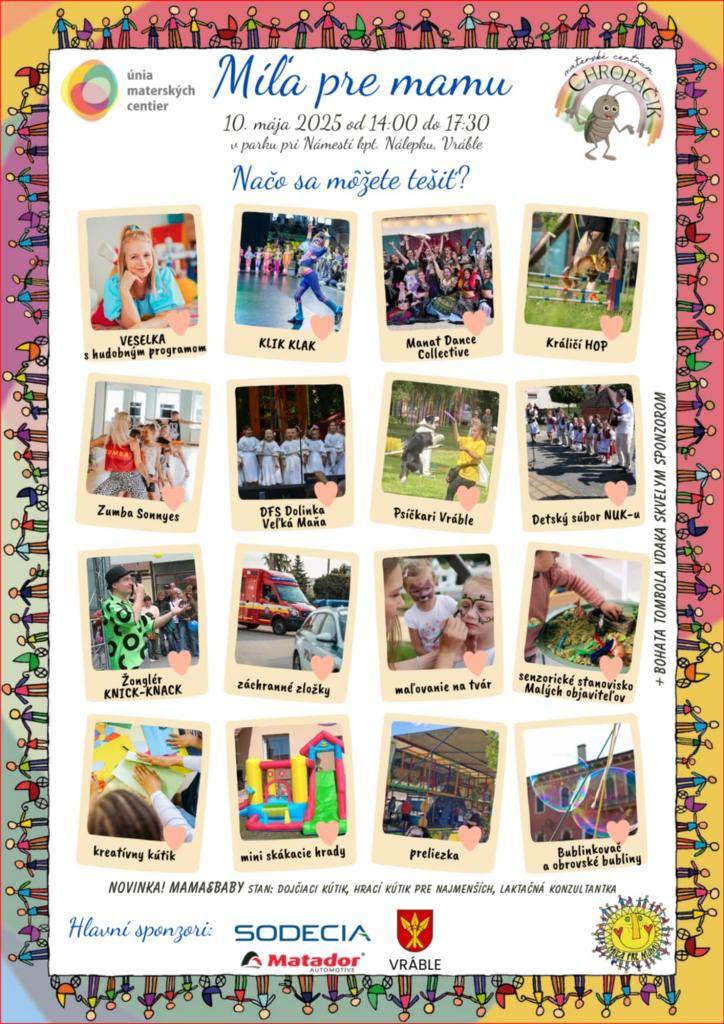 Detský súbor NUKu sa zúčastní v sobotu 10. mája 2025 o 16:45 na podujatí Míľa pre mamu.  Všetkých srdečne pozývame