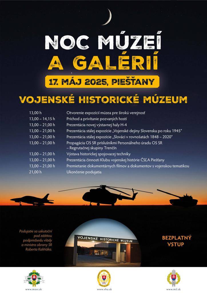 Pozvánka na Noc múzeí a galérií - Vojenské historické múzeum