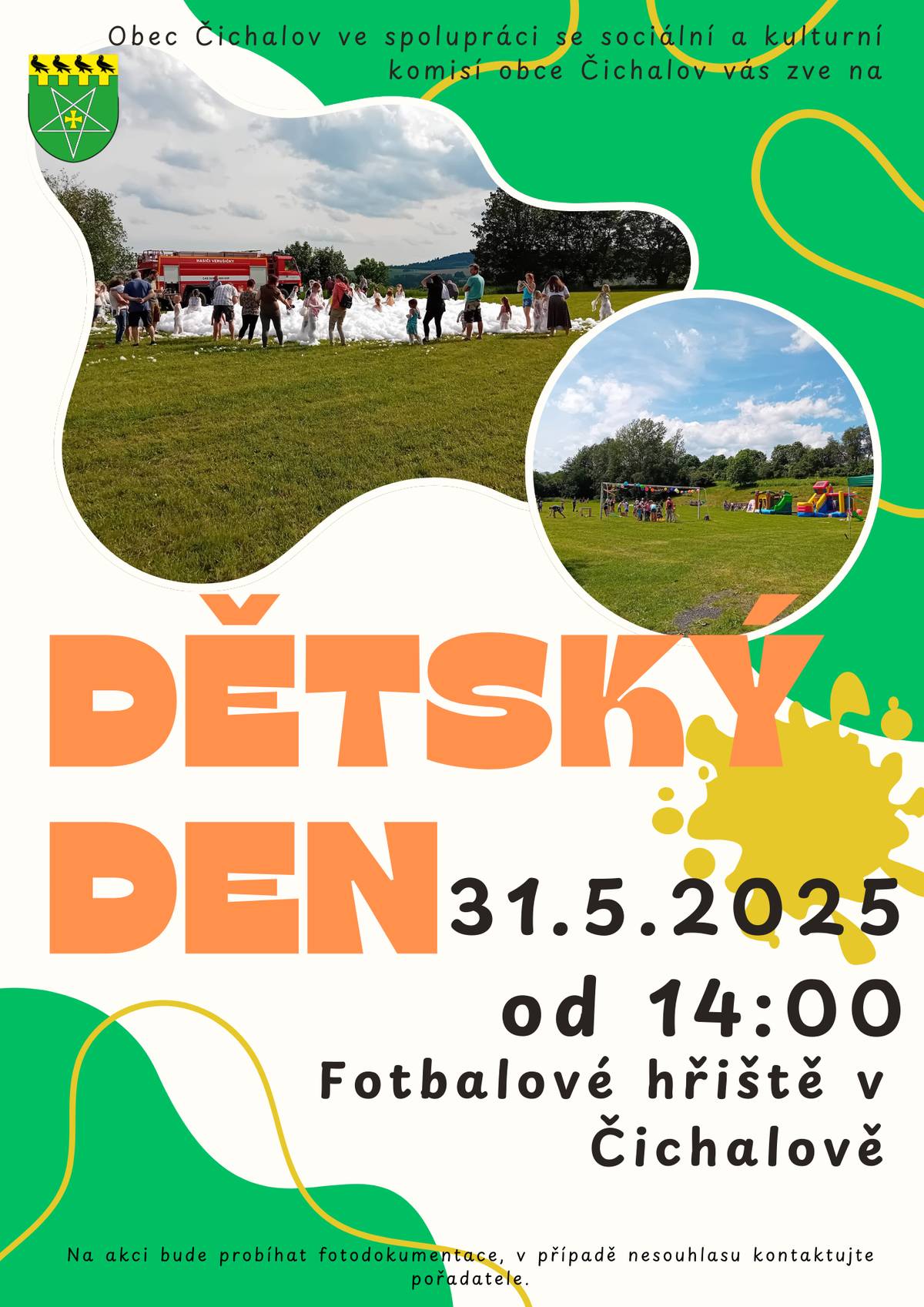 Obec Čichalov zve širokou veřejnost na Dětský den 31.5. od 14:00 na fotbalovém hřišti a na Taneční zábavu 31.5. od 19:30 v sále kulturního domu v Čichalově.