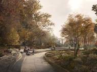 Součástí je i navrhovaná cesta mýtinami, která zve ke koupeli v lese v srdci města a zároveň nově definuje schopnost parku přivítat ještě vyšší návštěvnost a adaptovat se na budoucí klima.