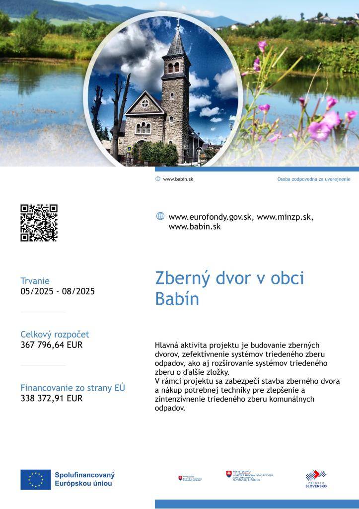 Projekt Zberný dvor v obci Babí