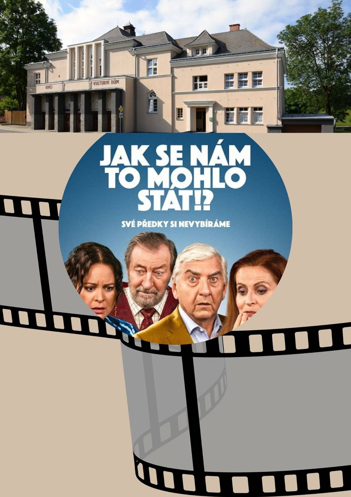 Budoucí nevěsta a ženich při ohlášení své svatby nabídnou rodičům testy DNA, které odhalí jejich skutečný původ… Film promítáme ve středu 28. 5. 2025 od 18:00. Nová česká komedie, 100 min., vstupné 120 Kč   Trailer a více informací: https://www.csfd.cz/film/1616006-jak-se-nam-to-mohlo-stat/prehled/