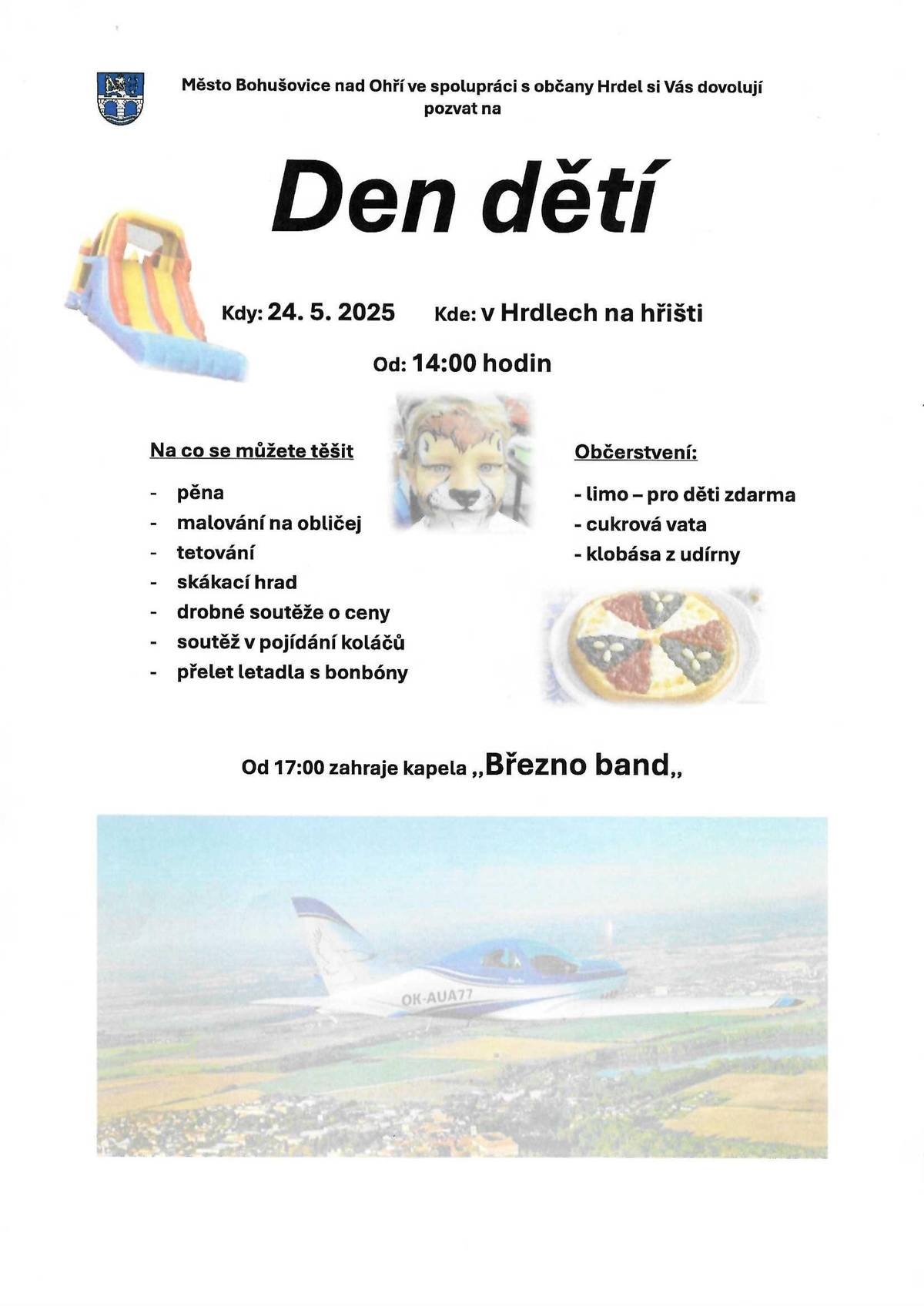 Zveme Vás na Den dětí do Hrdel, který se koná 24.5. ve 14 hodin na hřišti.