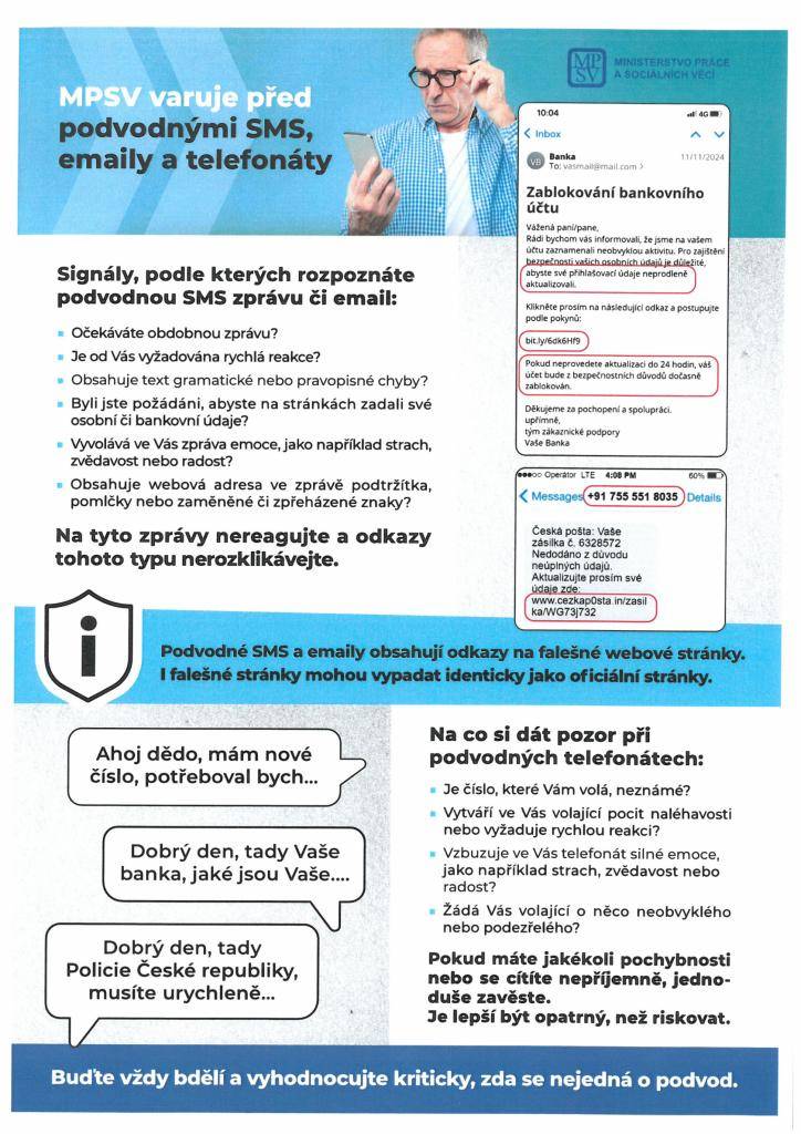 Varování Ministerstva práce a sociálních věcí