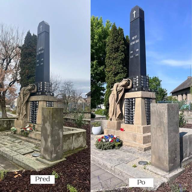 Renovace památníku k 80. výročí konce 2. světové války.