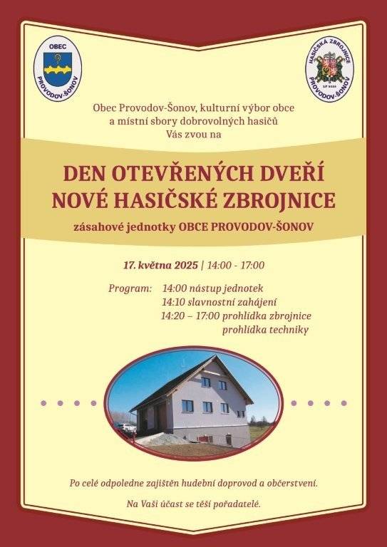 Vážení přátelé, dnes pro Vás máme tyto aktuality: - pozvánku na slavnostní otevření nové hasičské zbrojnice - informaci o uzavření sběrného dvora - pozvánku na jednání zastupiteltsva obce - pozvánku na akci Žernovský bajk Mějte pohodové dny☀️. #obecprovodovsonov #aktuality