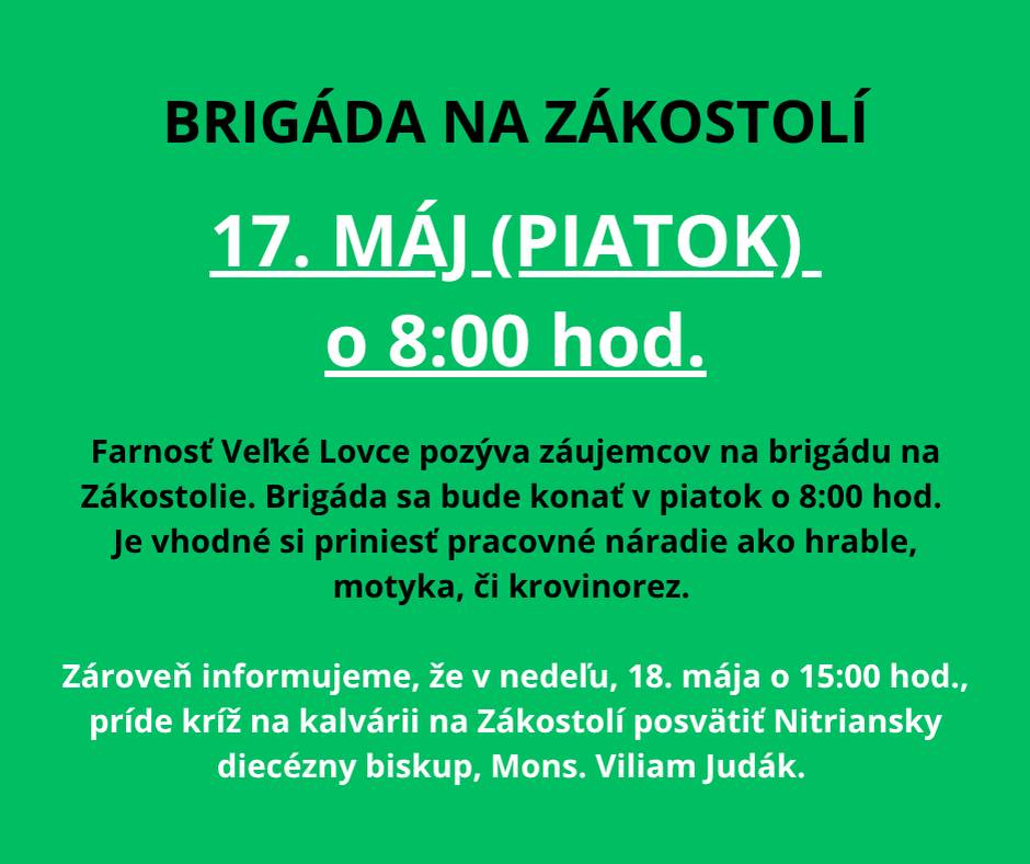 Farnosť Veľké Lovce pozýva záujemcov na brigádu na Zákostolie.