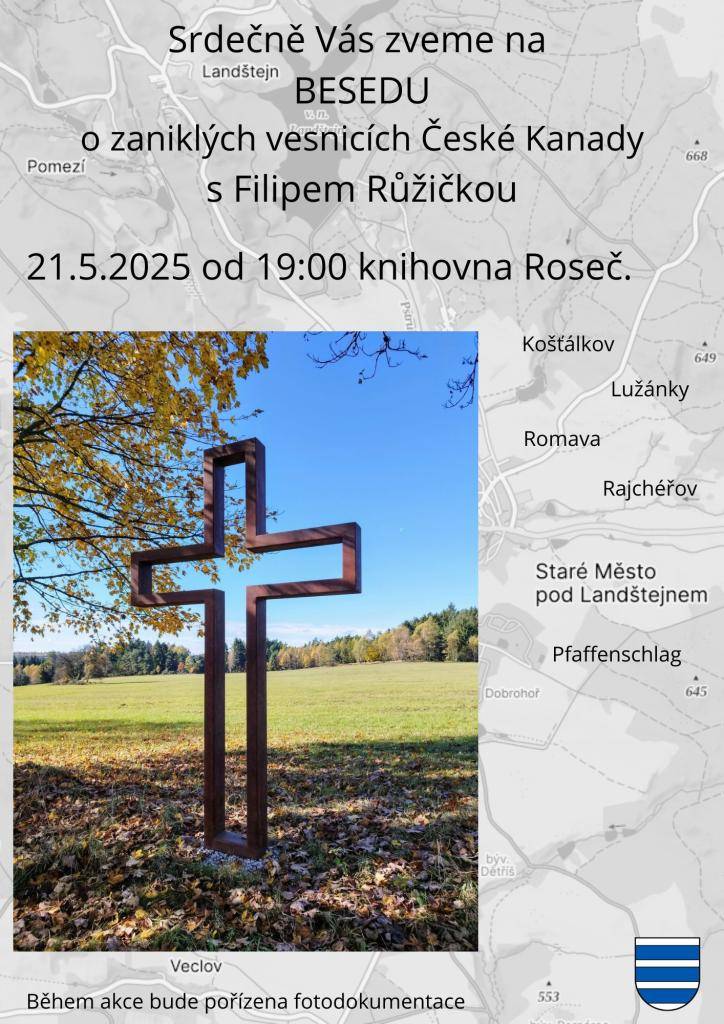 tentokrát na téma „Zaniklé vesnice České Kanady“ s panem Filipem Růžičkou.