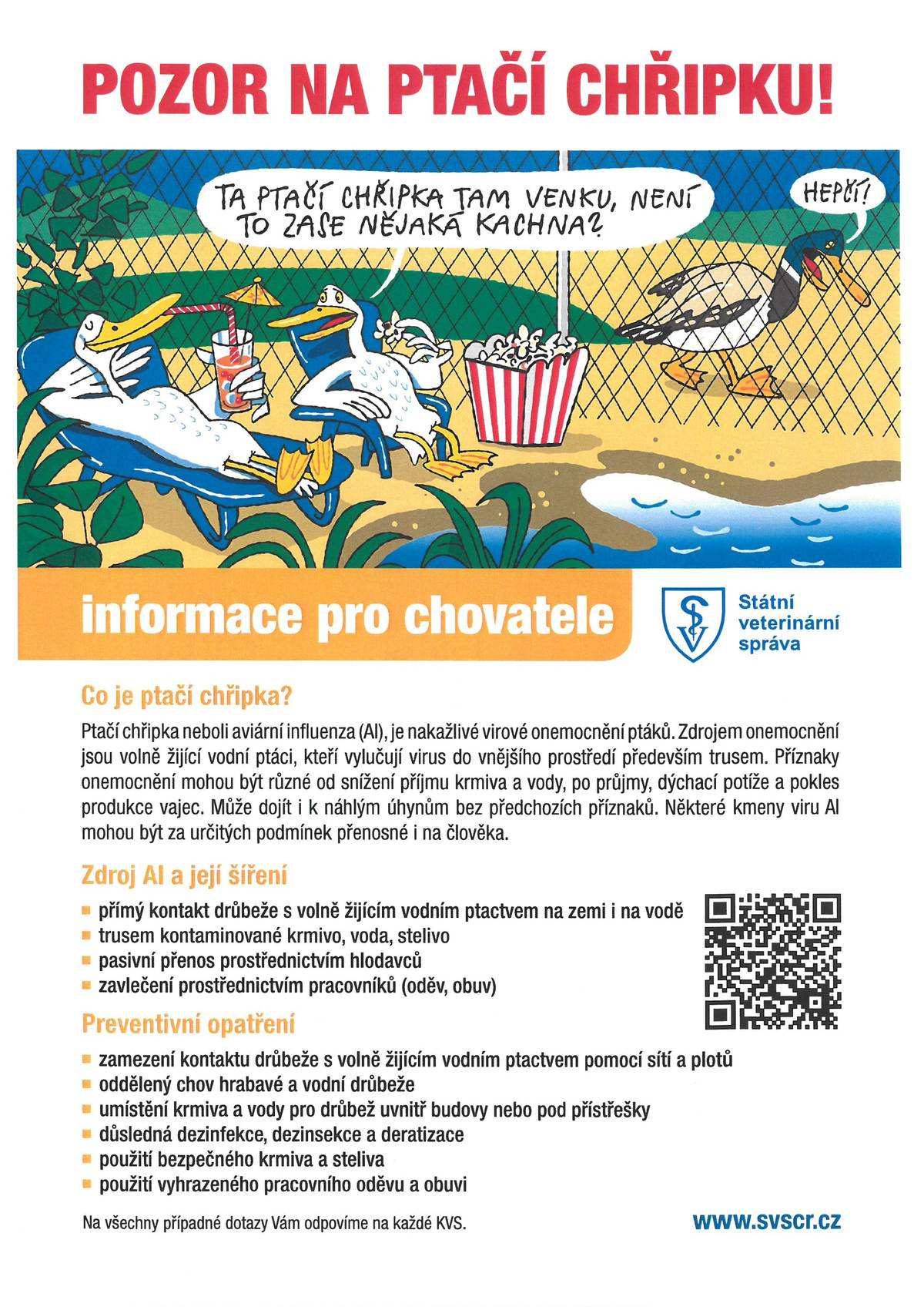 Leták Statní veterinární správy