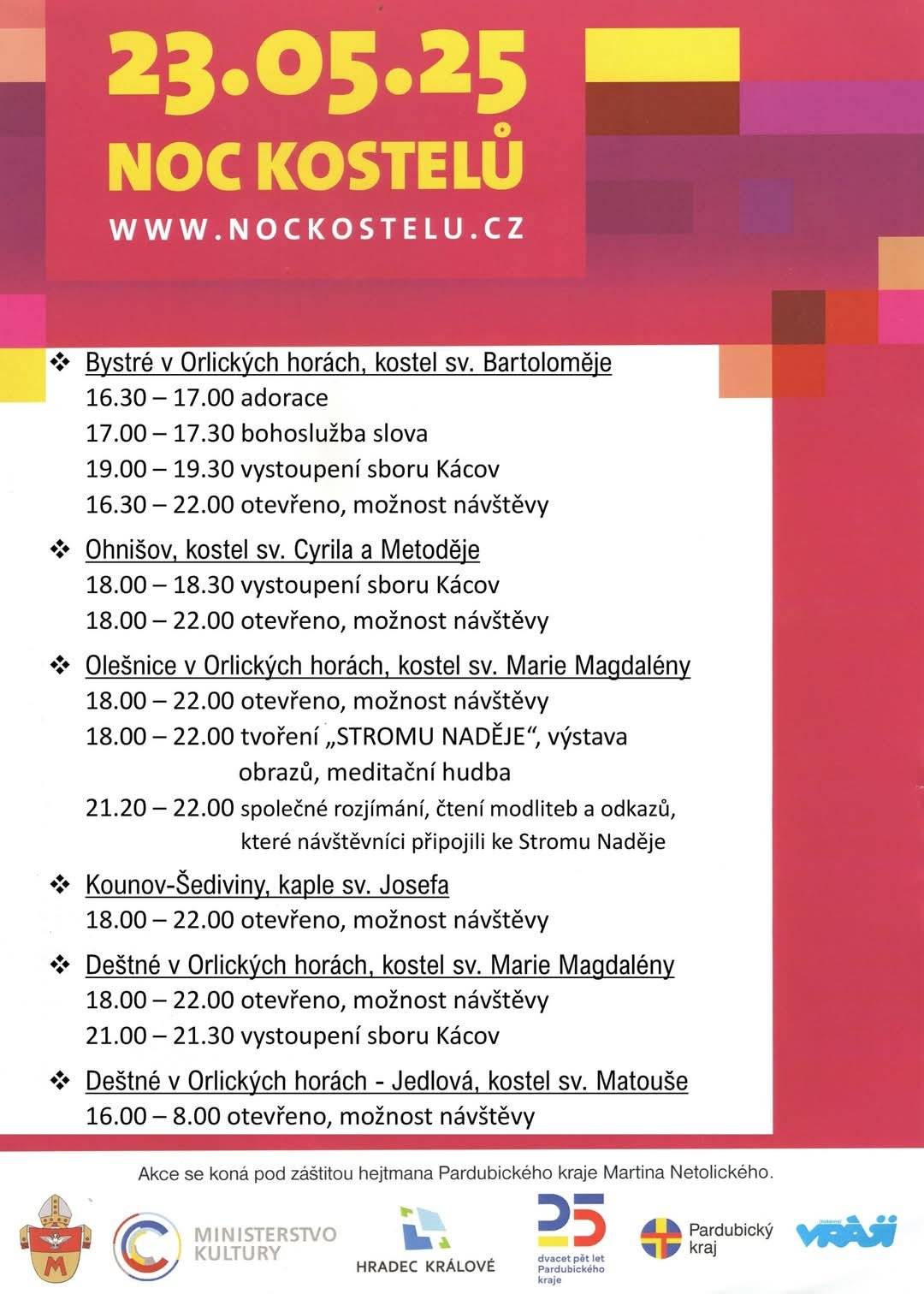 Srdečně zveme na noc kostelů 23. 5. 2025