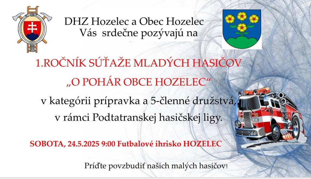 Pozvánka na 1. ročník súťaže mladých hasičov