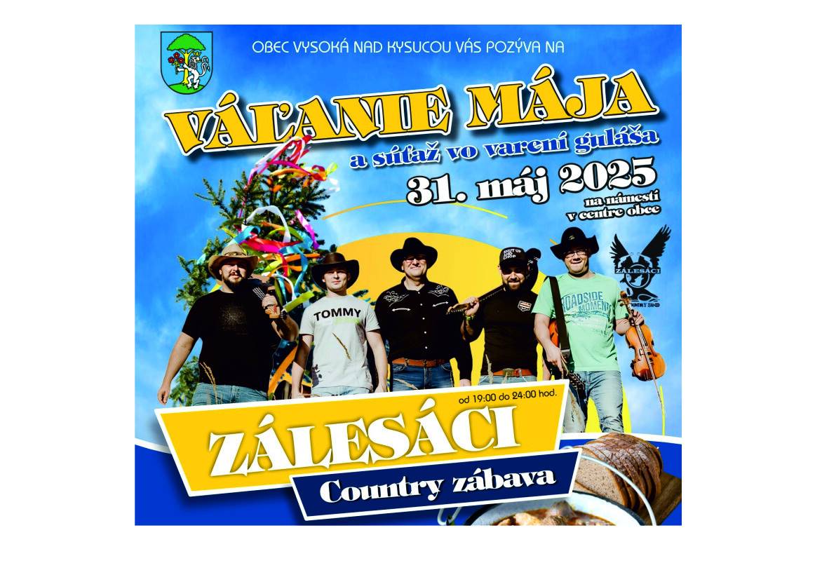 Obec Vysoká nad Kysucou pozýva všetkých svojich občanov, ale samozrejme i jej návštevníkov v sobotu 31. mája 2025 na VÁĽANIE OBECNÉHO MÁJA a súťaž vo VARENÍ GULÁŠA. Čítať ďalej…