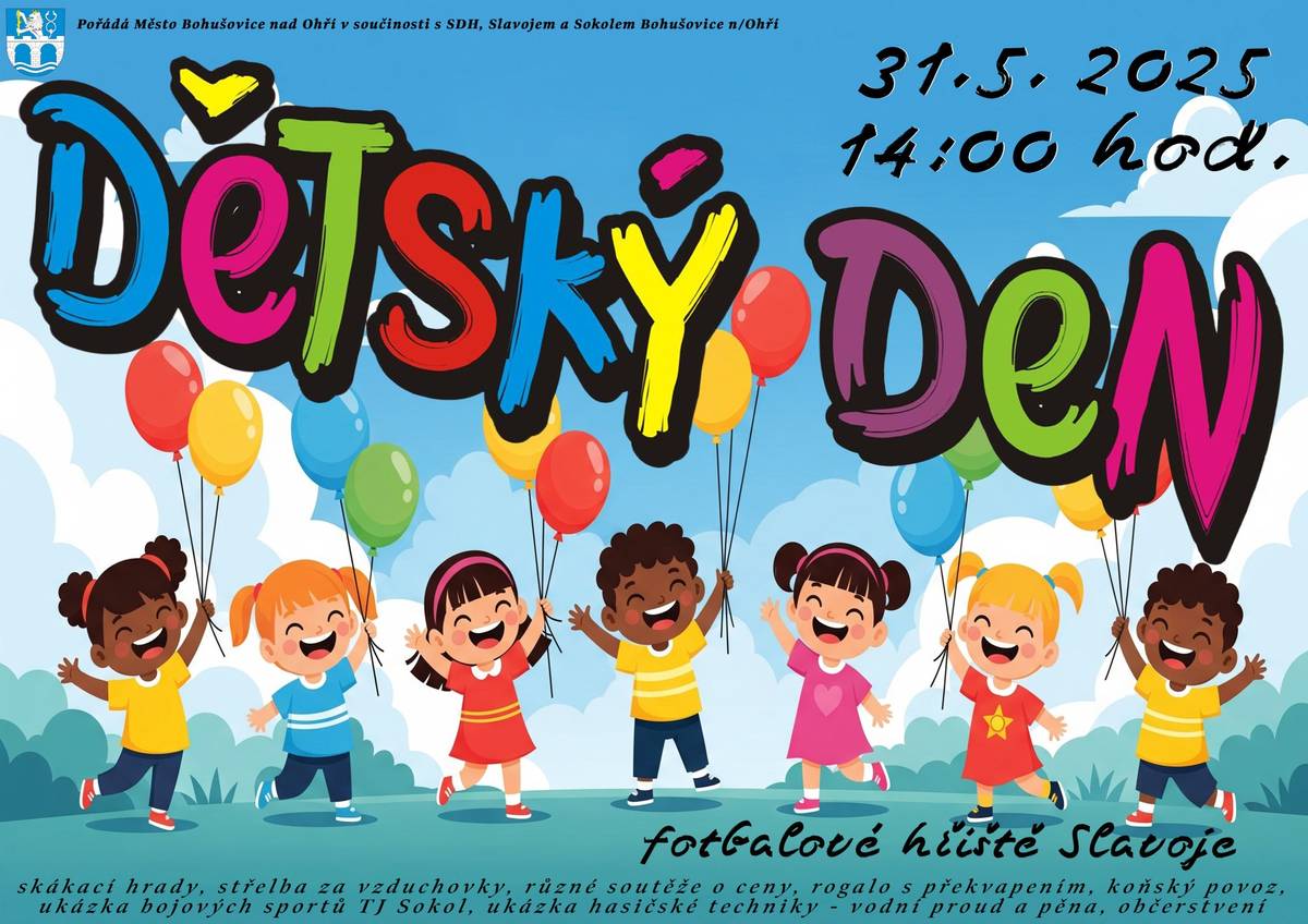 Zveme děti na fotbalové hřiště do Bohušovic nad Ohří na dětský den. Kdy? 31.5. ve 14.00 hod.