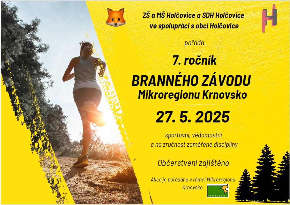 Už příští úterý 27.5.2025 se uskuteční tradiční Branný závod Mikroregionu Krnovsko 2025 pro děti základních škol. Pro děti bude připravena trasa závodu včetně sportovních a vědomostních disciplín. Závod se uskuteční v areálu TJ od ranních hodin.
