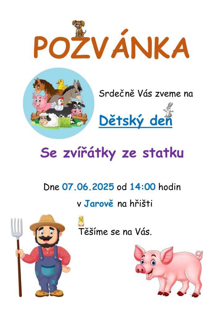 07.06.2025 od 14:00 hod. v Jarově na hřišti