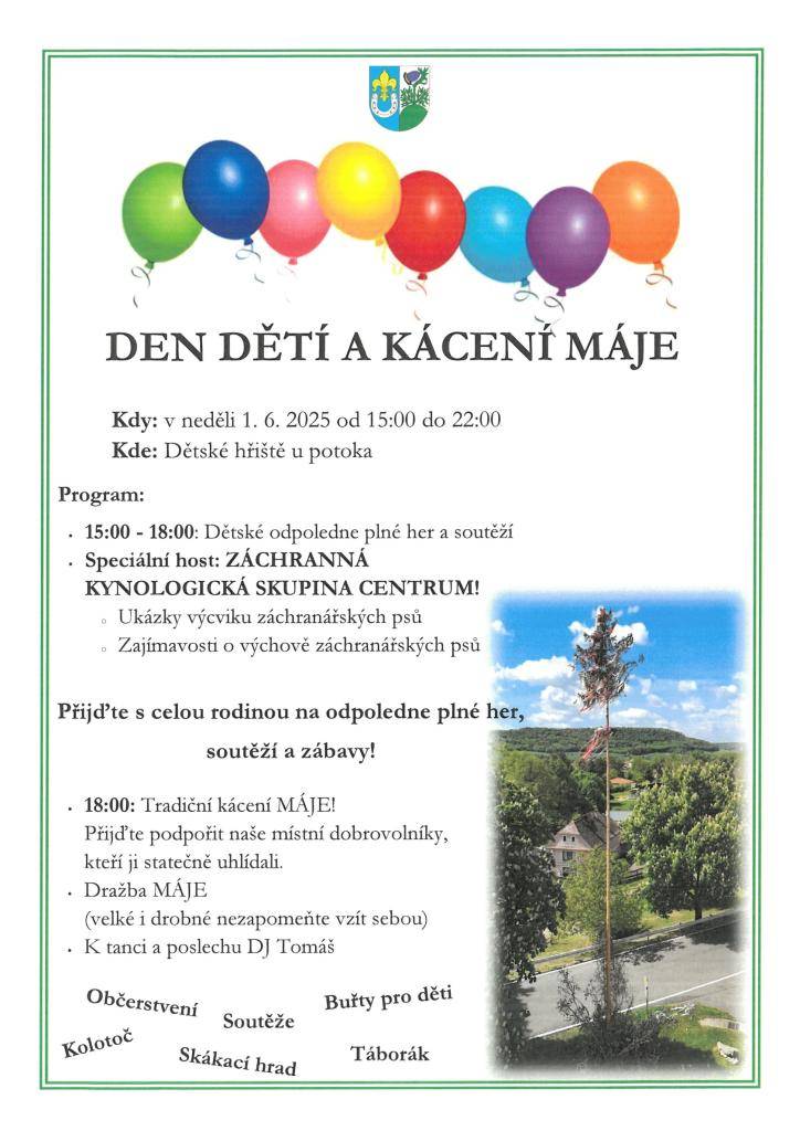 1. 6. 2025 OD 15.00 - 22.00 DĚTSKÉ HŘIŠTĚ U POTOKA