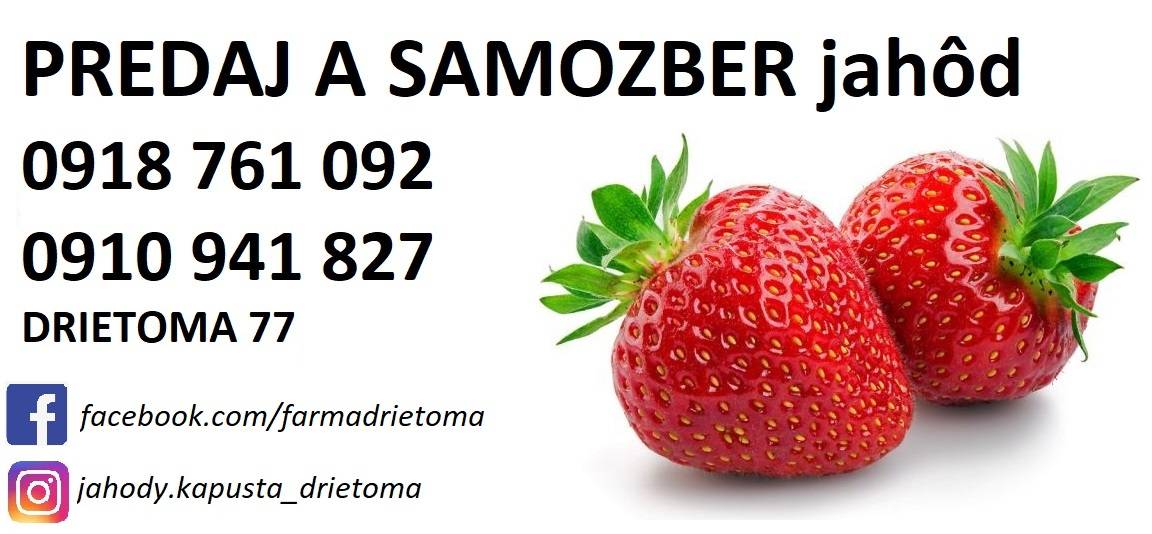 Pán Šargavý oznamuje občanom, že zahajuje samozber jahôd v Drietome na jahodovisku za dedinou, prvý samozber sa koná v utorok 20.5.2025 o 16:00.