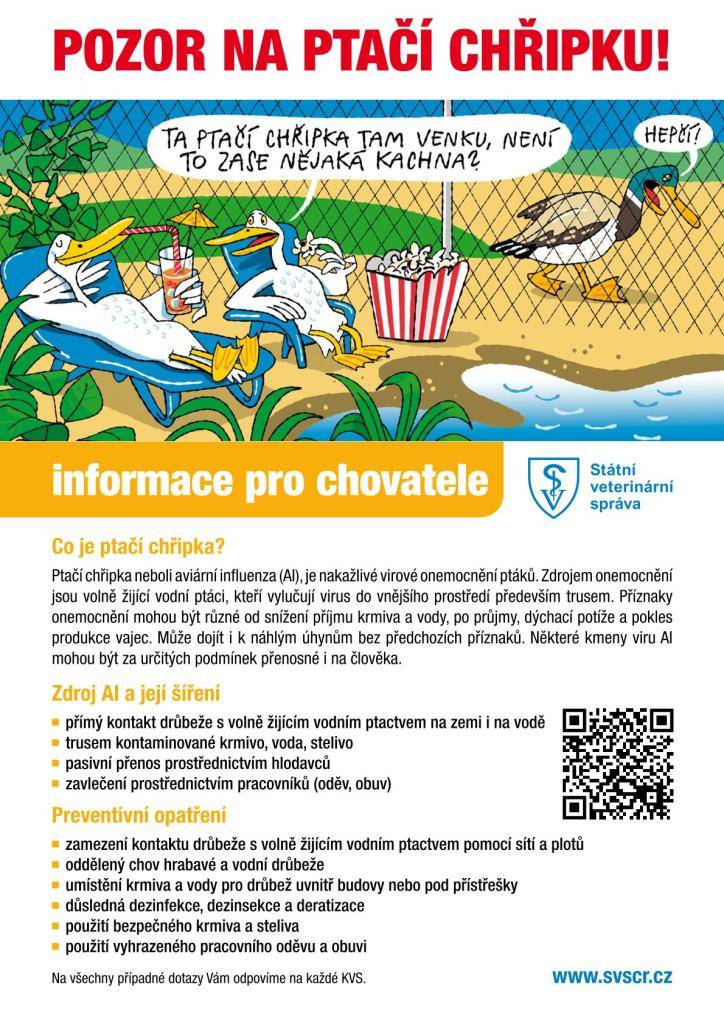 Ptačí chřipka - informace pro chovatele