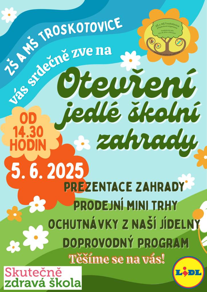 Přijďte se podívat, ochutnat, popovídat si...   5. 6. 2025 od 14.30 hodin na zahradě.   Na všechny se moc těšíme!