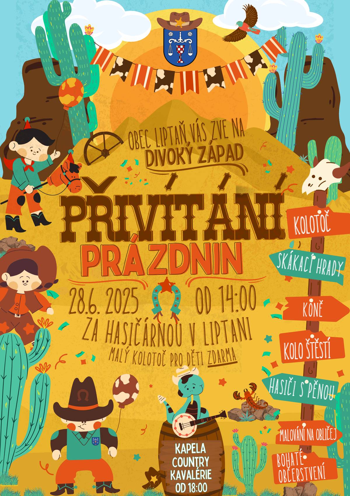 Zveme Vás na Přivítání prázdnin dne 28.6.2025 od 14 hodin u hasičské zbrojnice a na zahradě Kulturního  domu.