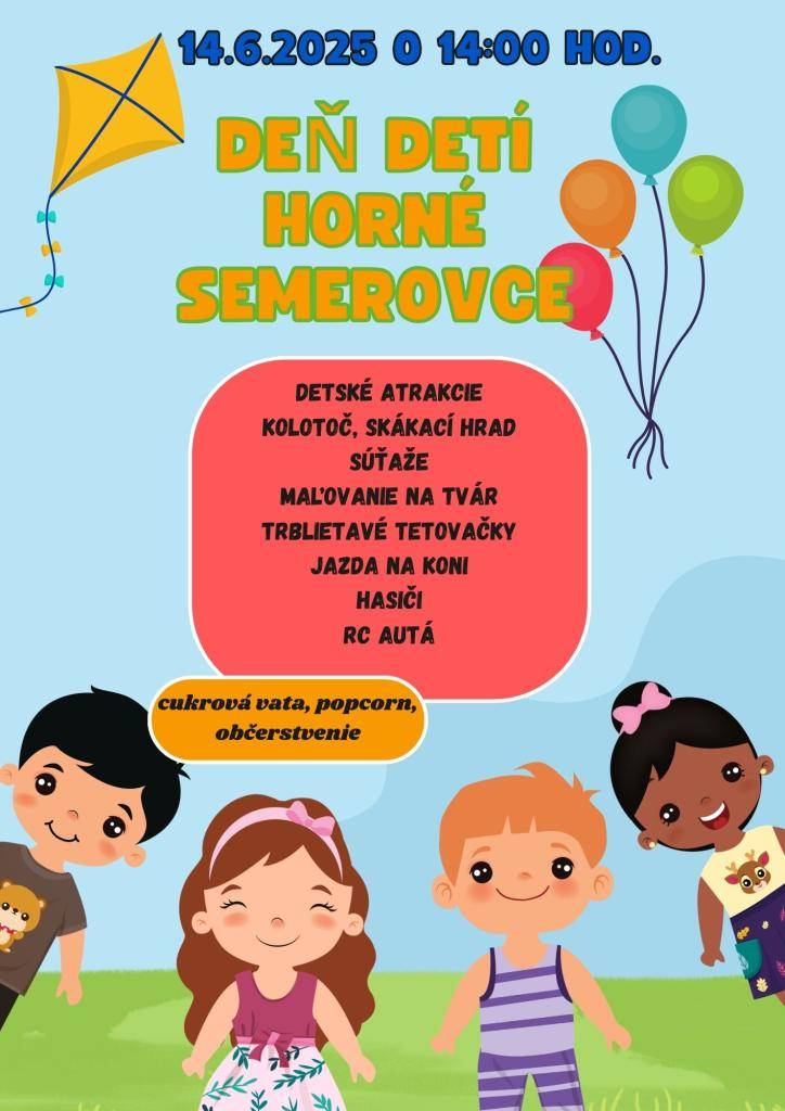 Deň detí Horné Semerovce  14.6.2025 o 14:00 hod.