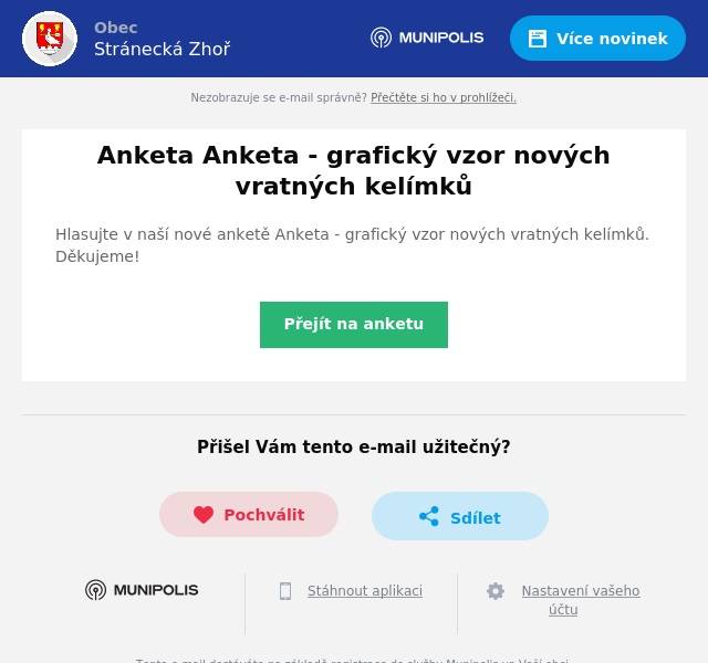 Hlasujte v naší nové anketě Anketa - grafický vzor nových vratných kelímků. Děkujeme!