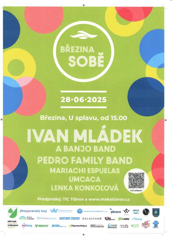 KDY: 28.6.2025 od 15:00 hodin  KDE: Březina - areál u splavu    Informace níže v textu  Děkujeme všem partnerům festivalu.
