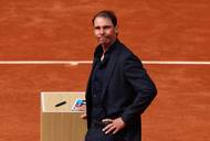 ...pak ale přišly emoce. Na velkoplošné obrazovce se objevily obrázky z jeho bohatého zápisu triumfů.