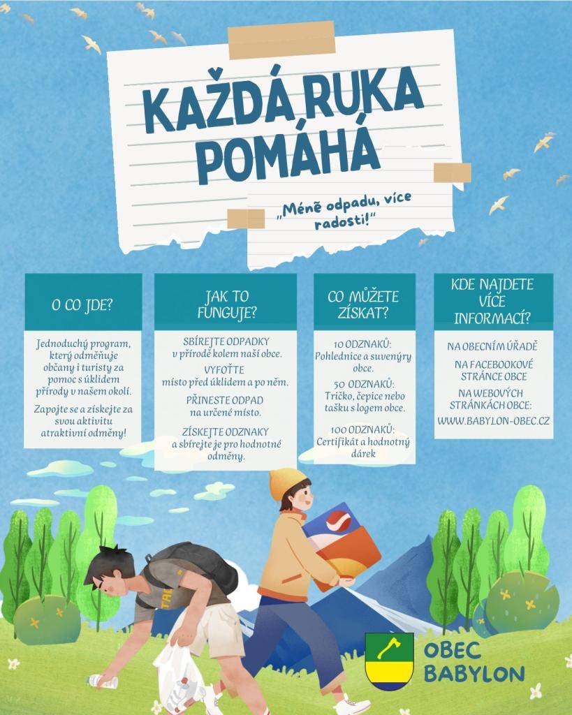 Občané i turisté jsou zváni k účasti na úklidu přírody, kde mohou získat odměny za svou činnost.