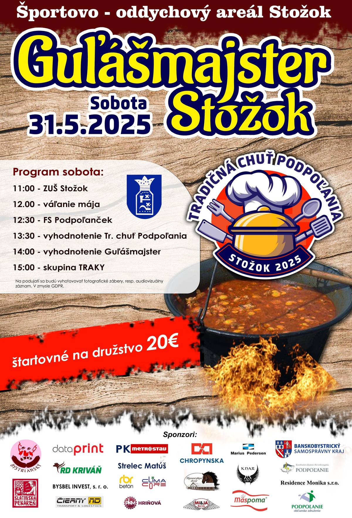 Srdečne Vás pozývame  na akciu Guľášmajter 2025 a 12. ročník Tradičná chuť Podpoľania :)